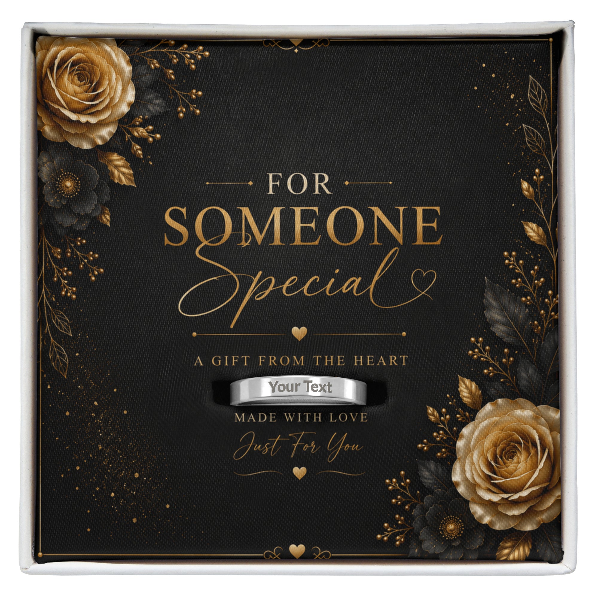 Personalized Engraved Ring – Custom Message Ring Gift for Someone Special