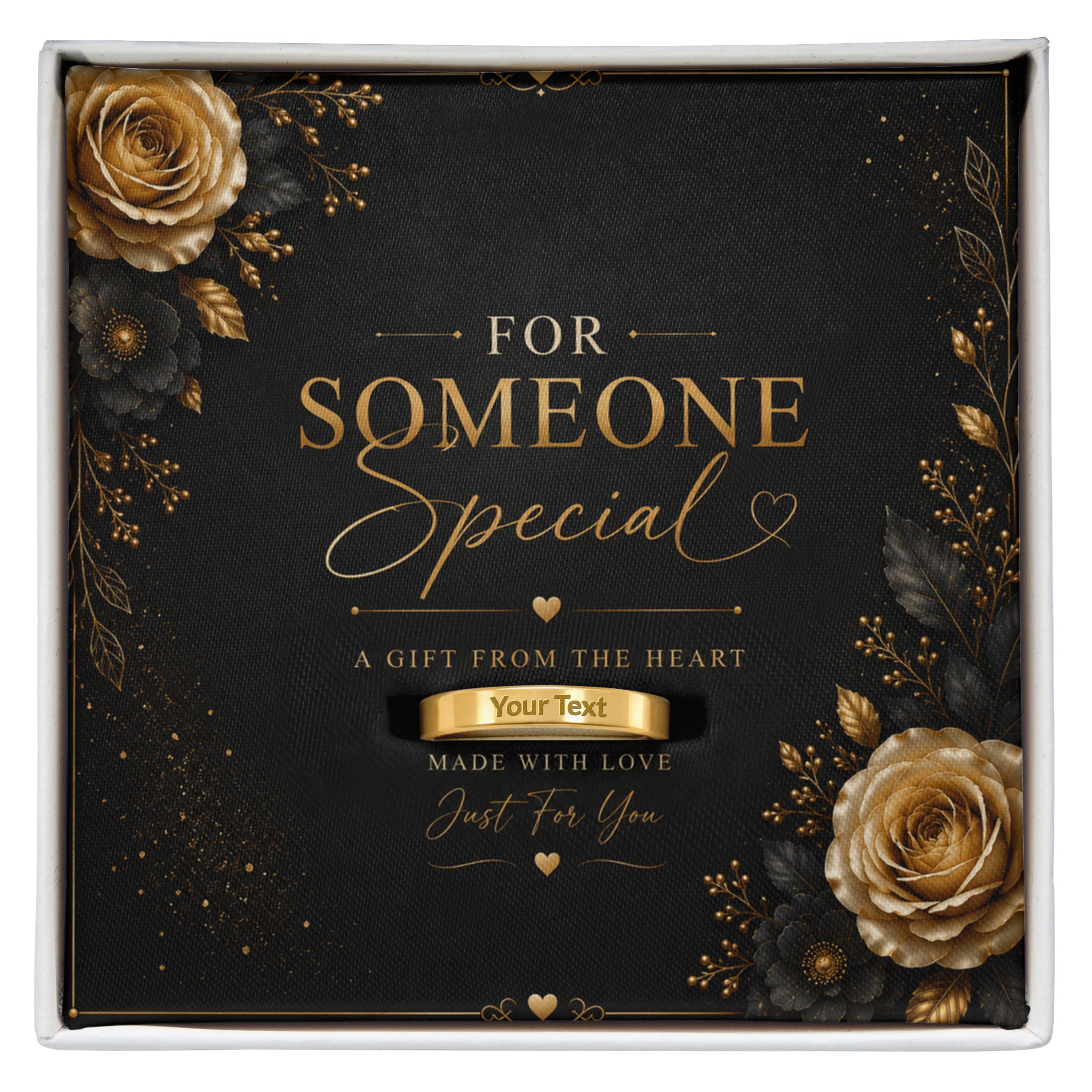 Personalized Engraved Ring – Custom Message Ring Gift for Someone Special
