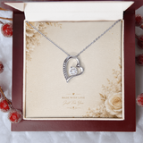 Forever Love Necklace – Elegant Heart Crystal Pendant Gift for Someone Special