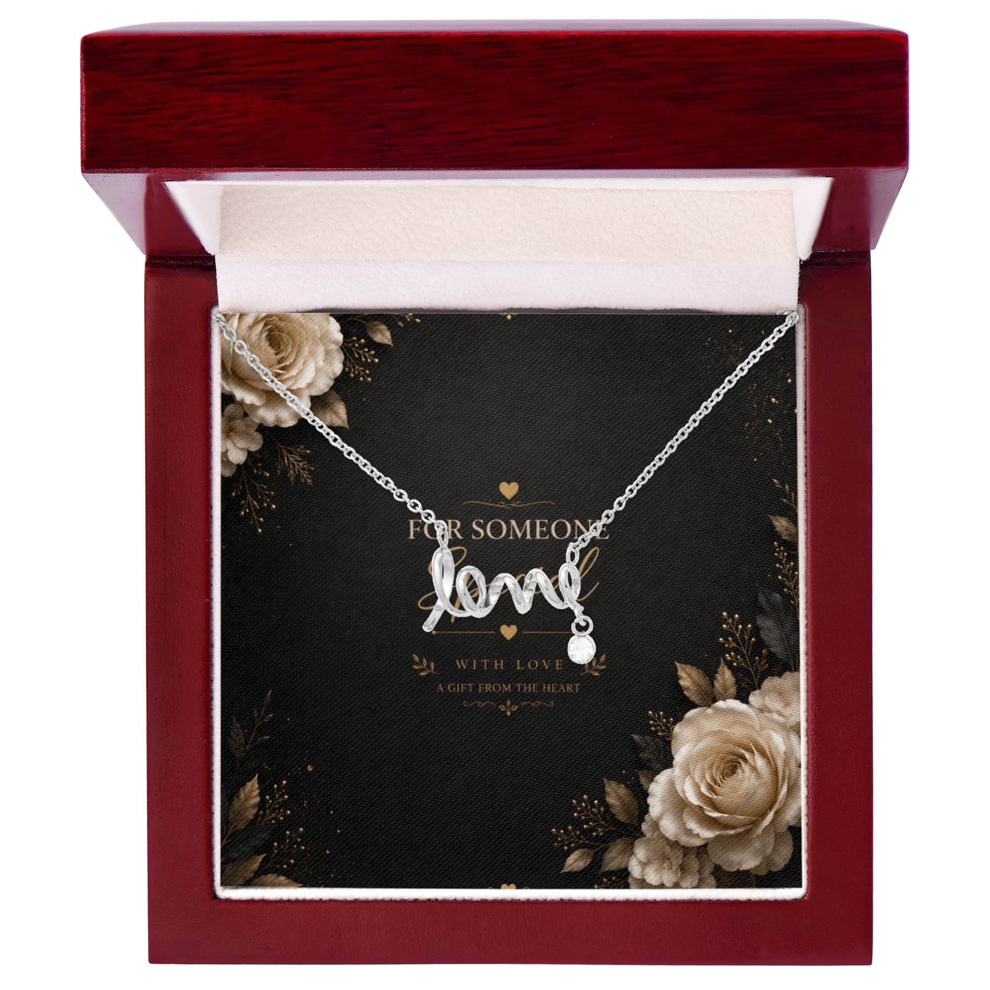 Scripted Love Necklace – Elegant Gift for Someone Special | Timeless Symbol of Love