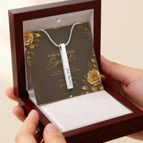 Engraved 4-Sided Stick Necklace – Personalized Vertical Bar Necklace Gift for Someone Special