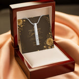 Engraved 4-Sided Stick Necklace – Personalized Vertical Bar Necklace Gift for Someone Special