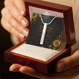 Engraved 4-Sided Stick Necklace – Personalized Vertical Bar Necklace Gift for Someone Special