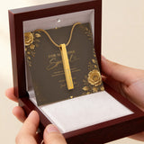 Engraved 4-Sided Stick Necklace – Personalized Vertical Bar Necklace Gift for Someone Special