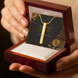 Engraved 4-Sided Stick Necklace – Personalized Vertical Bar Necklace Gift for Someone Special