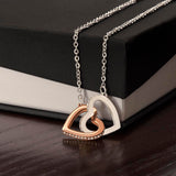 Interlocking Hearts Necklace | Cubic Zirconia Love Necklace for Her | Romantic Gift for Wife, Girlfriend & Mum