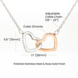 Interlocking Hearts Necklace | Cubic Zirconia Love Necklace for Her | Romantic Gift for Wife, Girlfriend & Mum