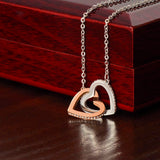 Interlocking Hearts Necklace | Cubic Zirconia Love Necklace for Her | Romantic Gift for Wife, Girlfriend & Mum