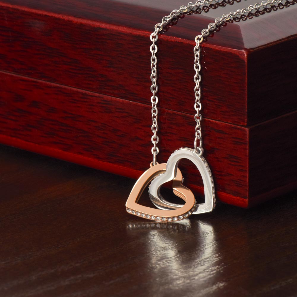 Interlocking Hearts Necklace | Cubic Zirconia Love Necklace for Her | Romantic Gift for Wife, Girlfriend & Mum