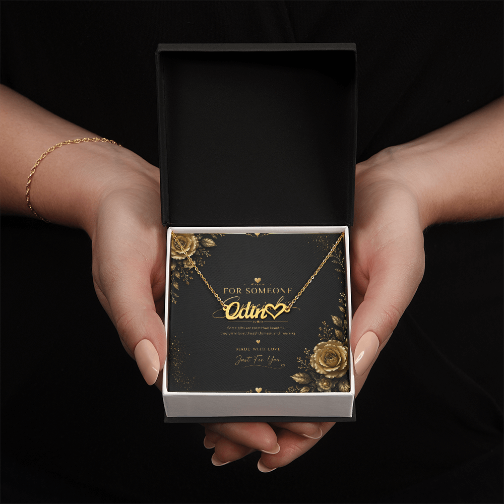 Personalized Heart Name Necklace – Custom Script Name Necklace Gift for Someone Special