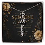 Personalized Birth Flower Name Necklace – Custom Floral Name Gift for Her  Alternative: