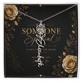 Personalized Birth Flower Name Necklace – Custom Floral Name Gift for Her  Alternative: