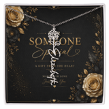 Personalized Birth Flower Name Necklace – Custom Floral Name Gift for Her  Alternative: