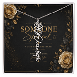 Personalized Birth Flower Name Necklace – Custom Floral Name Gift for Her  Alternative: