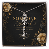 Personalized Birth Flower Name Necklace – Custom Floral Name Gift for Her  Alternative: