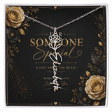 Personalized Birth Flower Name Necklace – Custom Floral Name Gift for Her  Alternative: