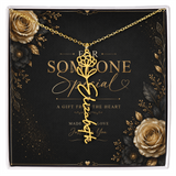 Personalized Birth Flower Name Necklace – Custom Floral Name Gift for Her  Alternative: