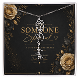 Personalized Birth Flower Name Necklace – Custom Floral Name Gift for Her  Alternative:
