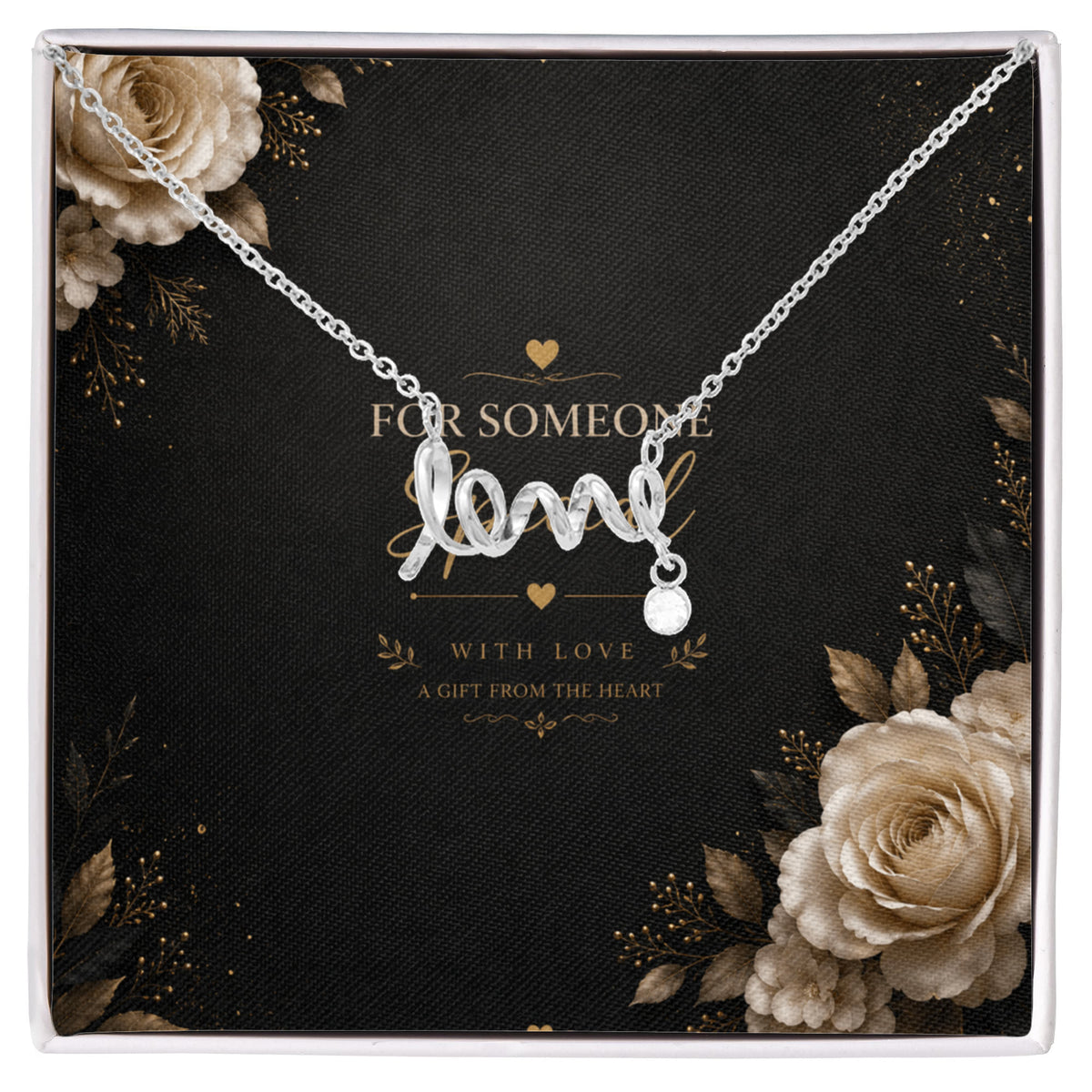 Scripted Love Necklace – Elegant Gift for Someone Special | Timeless Symbol of Love