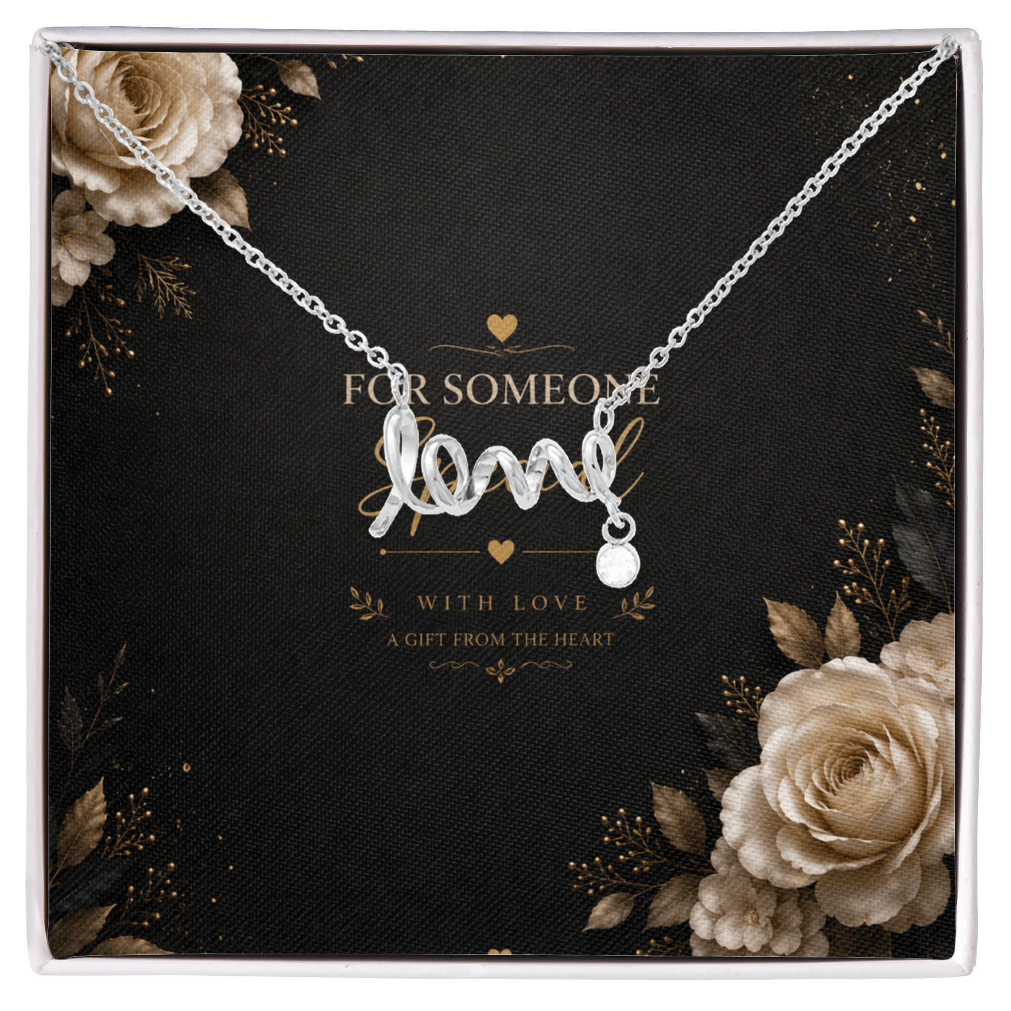 Scripted Love Necklace – Elegant Gift for Someone Special | Timeless Symbol of Love