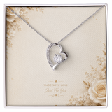 Forever Love Necklace – Elegant Heart Crystal Pendant Gift for Someone Special