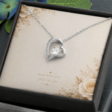 Forever Love Necklace – Elegant Heart Crystal Pendant Gift for Someone Special