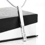 Engraved 4-Sided Stick Necklace – Personalized Vertical Bar Necklace Gift for Someone Special