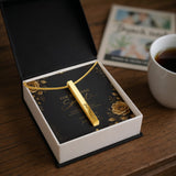 Engraved 4-Sided Stick Necklace – Personalized Vertical Bar Necklace Gift for Someone Special