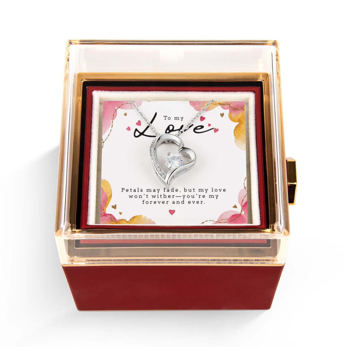 Forever Love Necklace with Eternal Rose Gift Box – A Timeless Gift for Someone Special