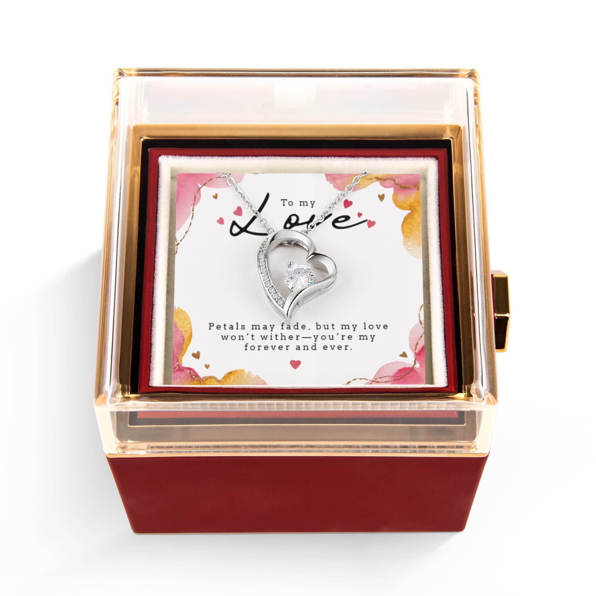 Forever Love Necklace with Eternal Rose Gift Box – A Timeless Gift for Someone Special