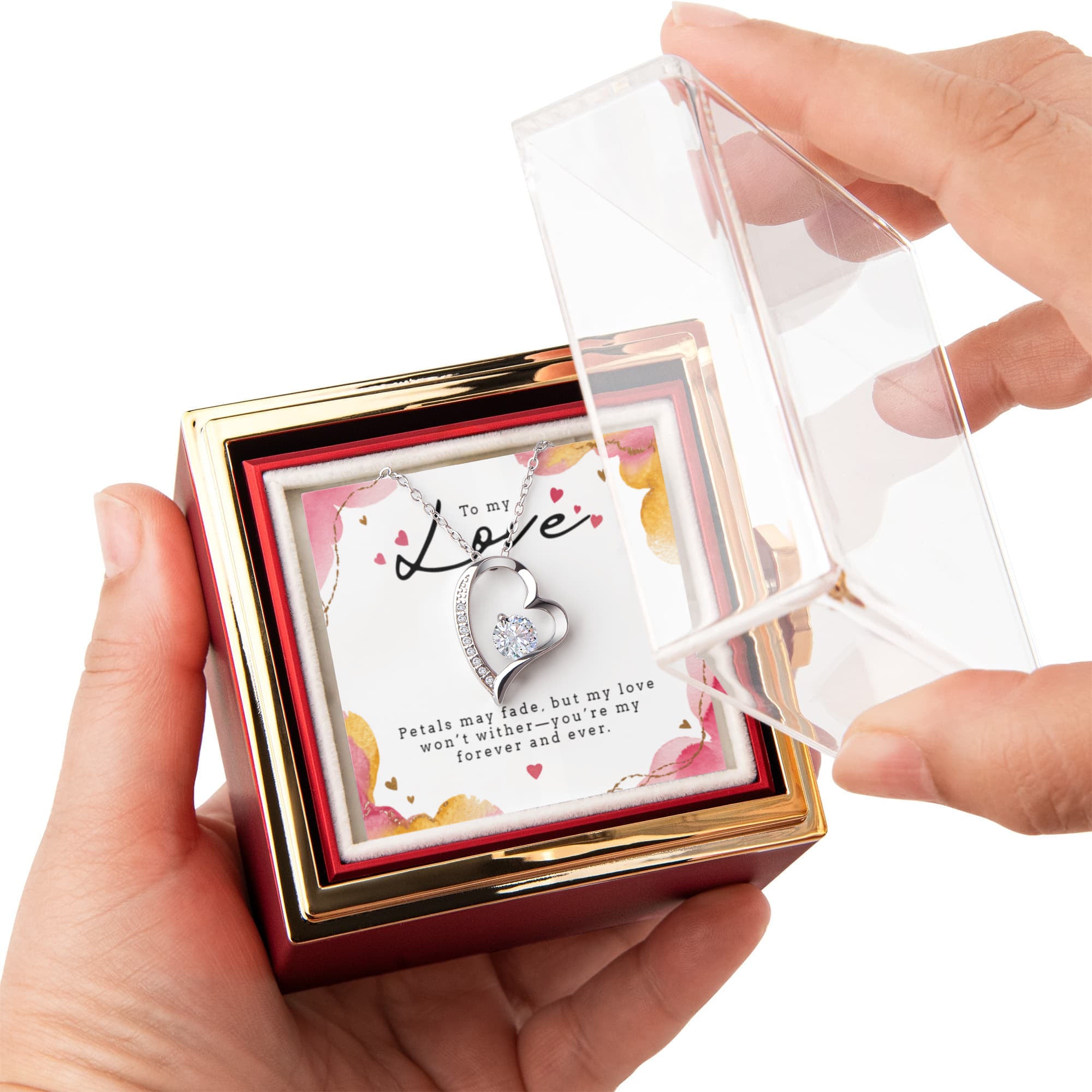Forever Love Necklace with Eternal Rose Gift Box – A Timeless Gift for Someone Special