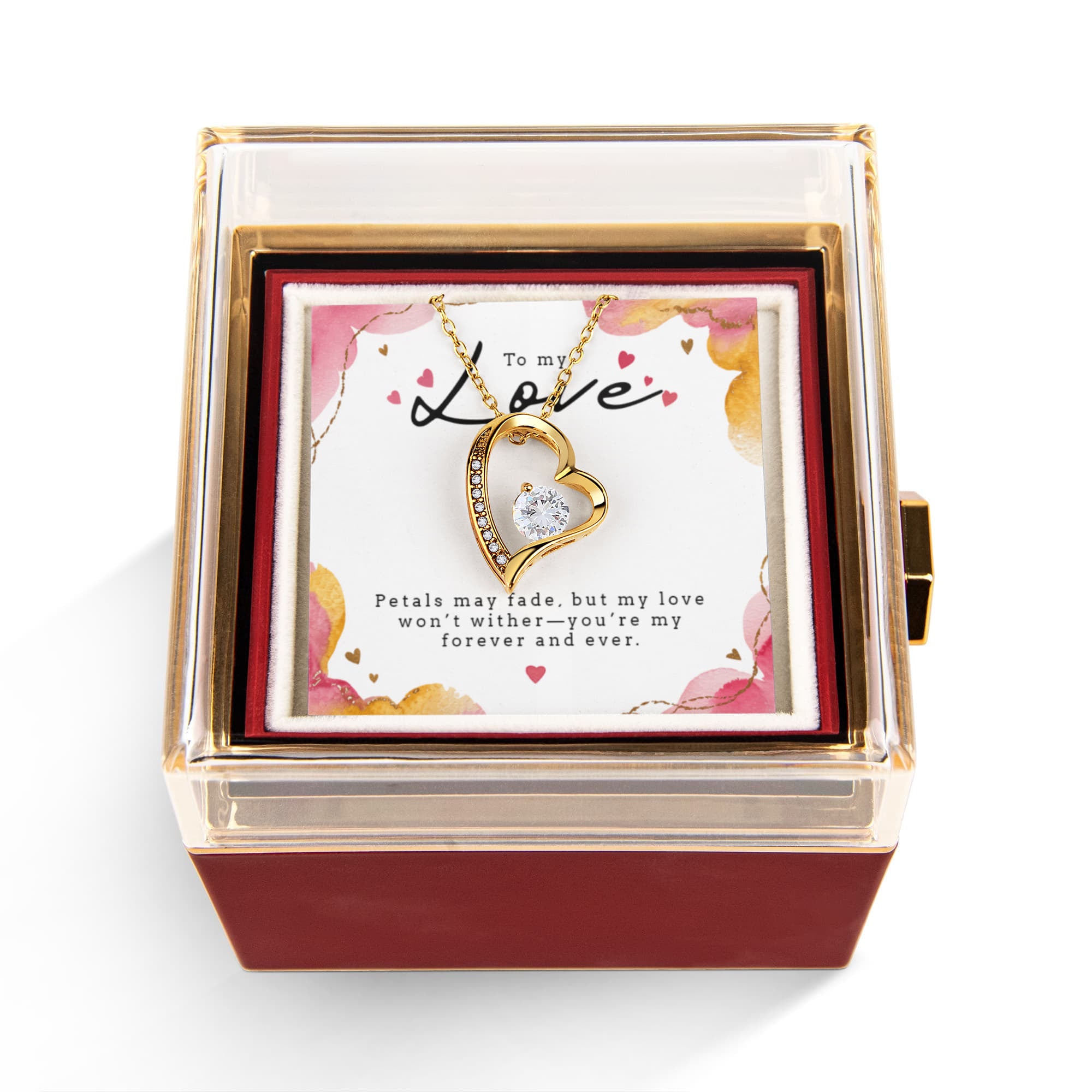 Forever Love Necklace with Eternal Rose Gift Box – A Timeless Gift for Someone Special