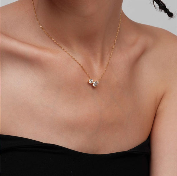 Minimalist Heart Necklace with Zircon Stone – Romantic Women's Jewelry